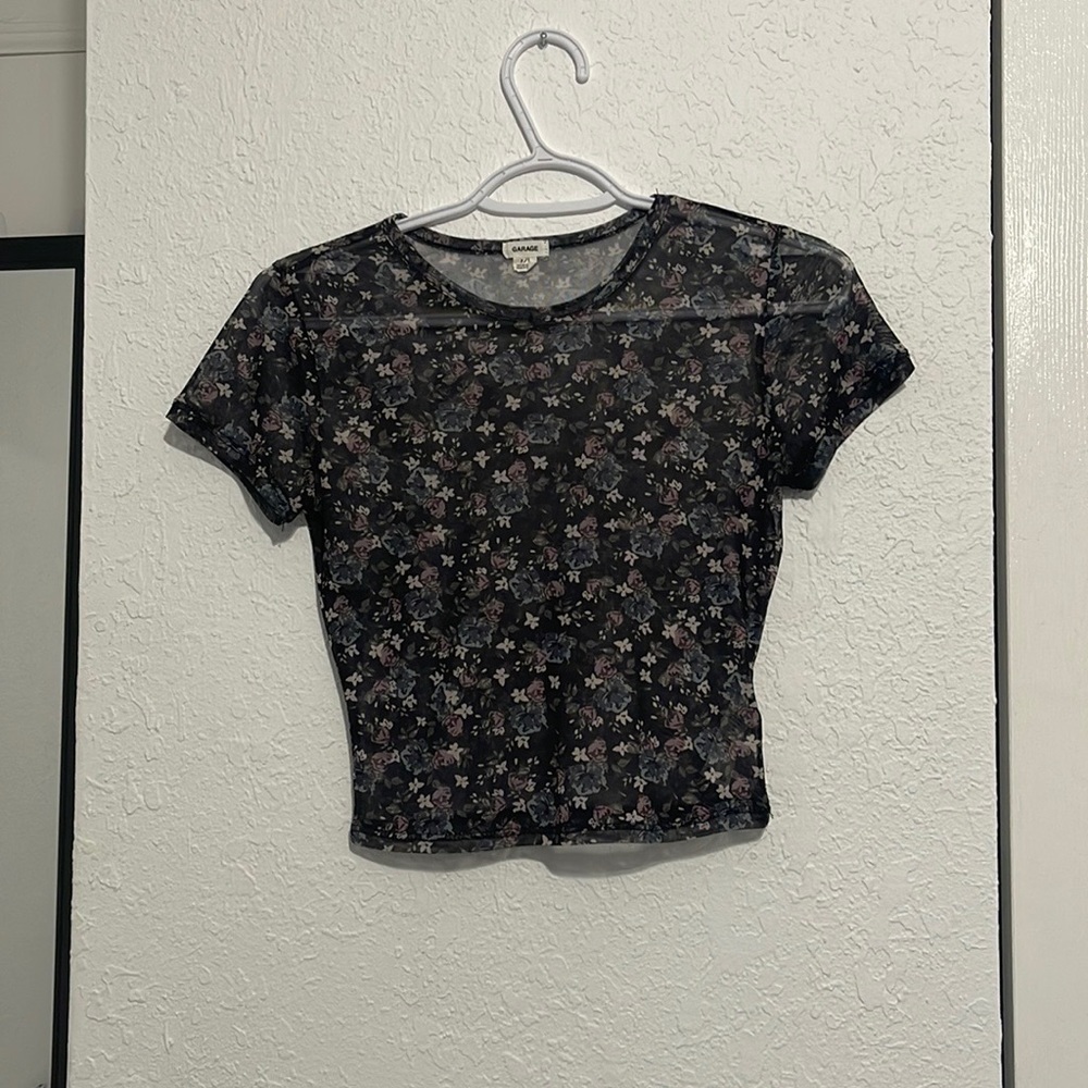 Floral see-through crop top